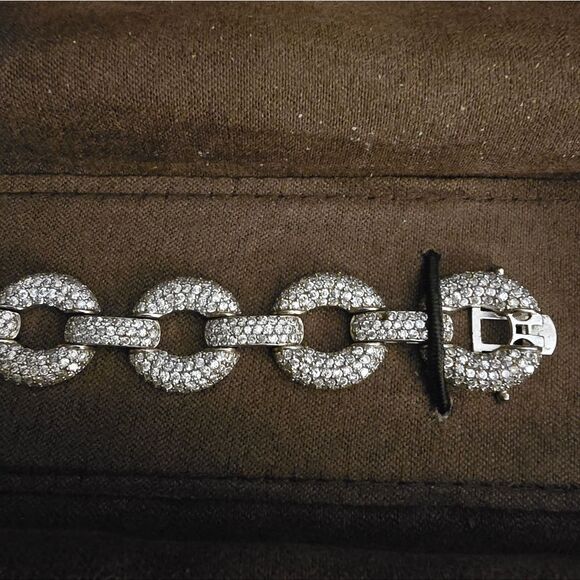 STUNNING STERLING COSTUME PIECE ENCRUSTED W/ PAVE CZS - Picture 1 of 7